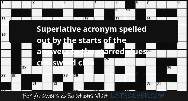Superlative acronym spelled out by the starts of the answers to the